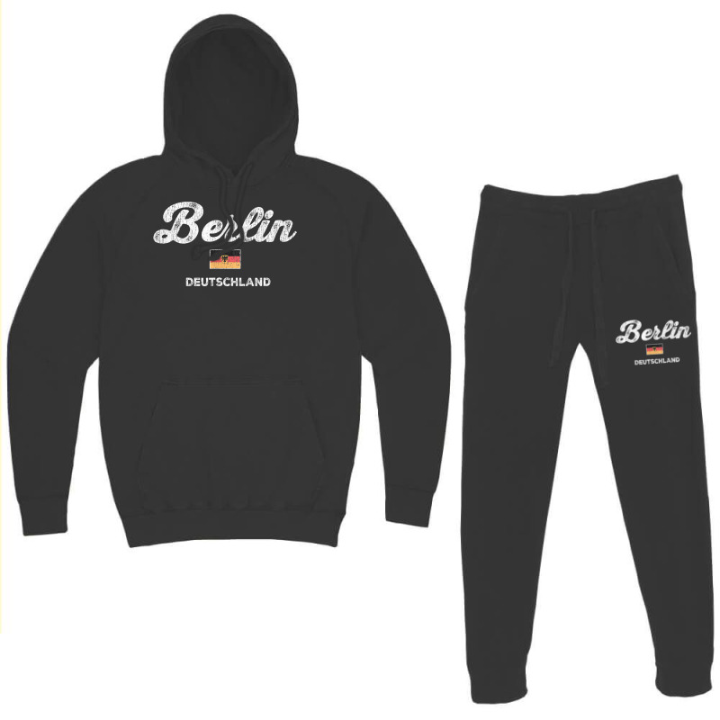 Berlin Germany T Shirt Vintage Sports Script Deuts Hoodie & Jogger Set | Artistshot