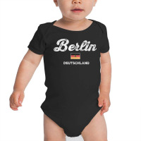 Berlin Germany T Shirt Vintage Sports Script Deuts Baby Bodysuit | Artistshot