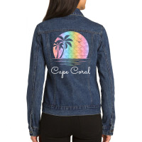 Cape Coral Florida Vacation Beach Island Family Gr Ladies Denim Jacket | Artistshot