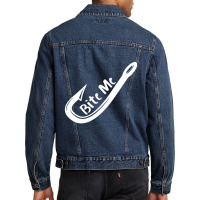 Bite Me Fish Hook Men Denim Jacket | Artistshot