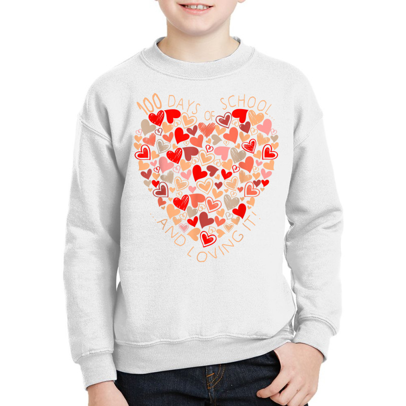 Cute 100th Day Of School And Still Loving It Heart Youth Sweatshirt | Artistshot