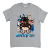 Messy Bun Winter Girl Classic T-shirt | Artistshot