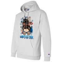 Messy Bun Winter Girl Champion Hoodie | Artistshot