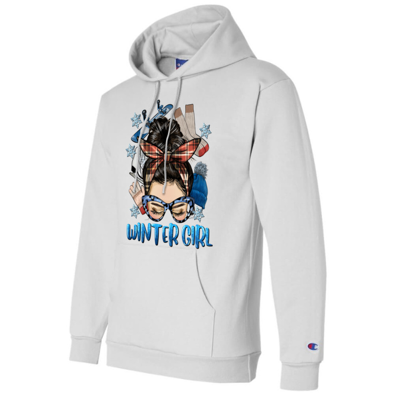 Messy Bun Winter Girl Champion Hoodie by HRA Design Shop | Artistshot