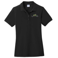 Forex Or Stock Trader Candlestick Heartbeat Graph Ladies Polo Shirt | Artistshot