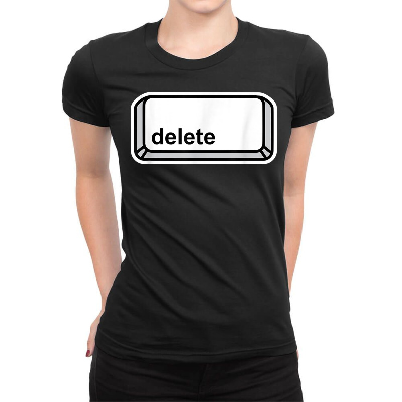 Delete Button Computer Key Halloween Group Costume Ladies Fitted T-Shirt by drviddie | Artistshot