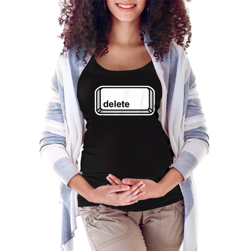 Delete Button Computer Key Halloween Group Costume Maternity Scoop Neck T-shirt by drviddie | Artistshot