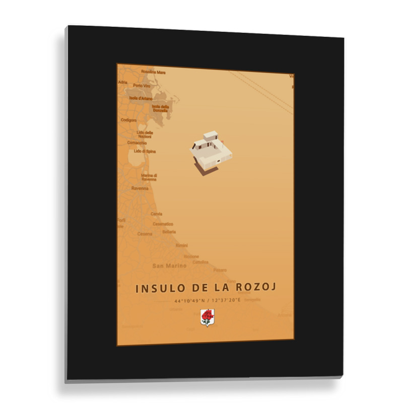 Trending Insulo De La Rozoj Map Metal Print Vertical | Artistshot