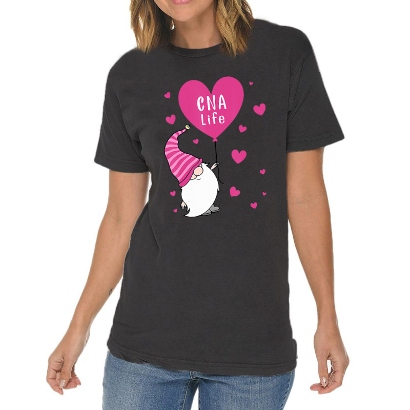 Cna Life Valentine Gnome Nurse Valentines Day Vintage T-shirt | Artistshot