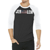 Distressed Jerusalem Jewish Israeli Gift American 3/4 Sleeve Shirt | Artistshot