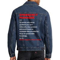 Emergency Manager Funny Management Definition Noun Men Denim Jacket | Artistshot