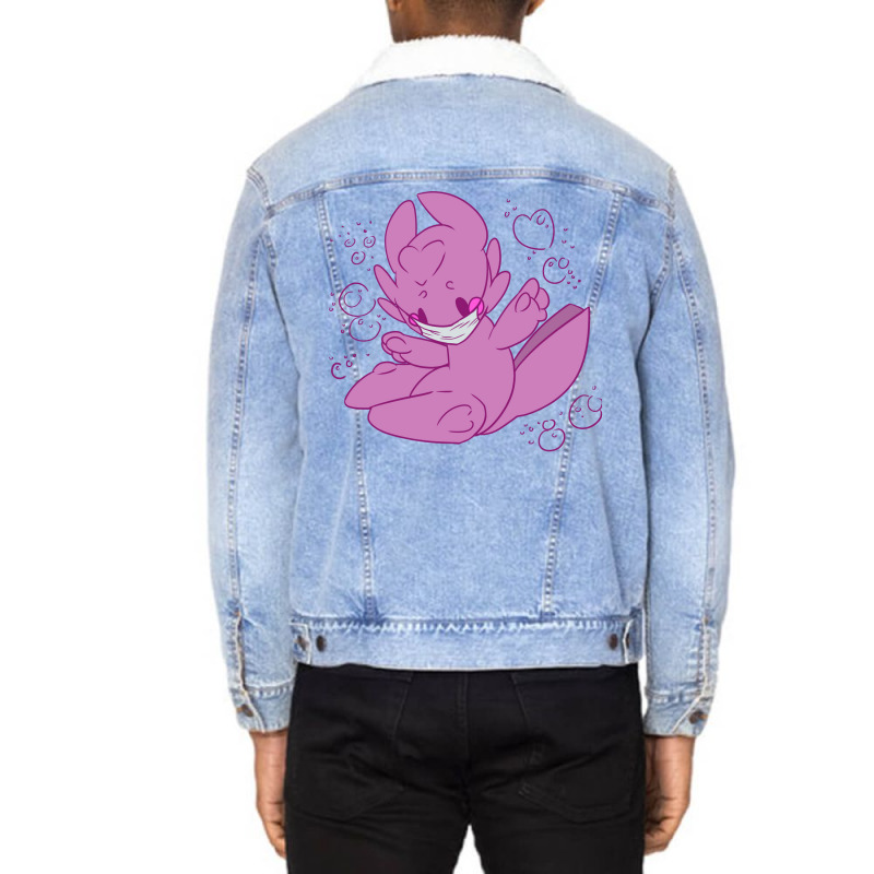 Axolotl Cutie Funny Unisex Sherpa-lined Denim Jacket | Artistshot