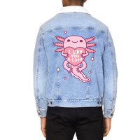 Cute Axolotl I Like You A Lotl Funny Pun Love Unisex Sherpa-lined Denim Jacket | Artistshot