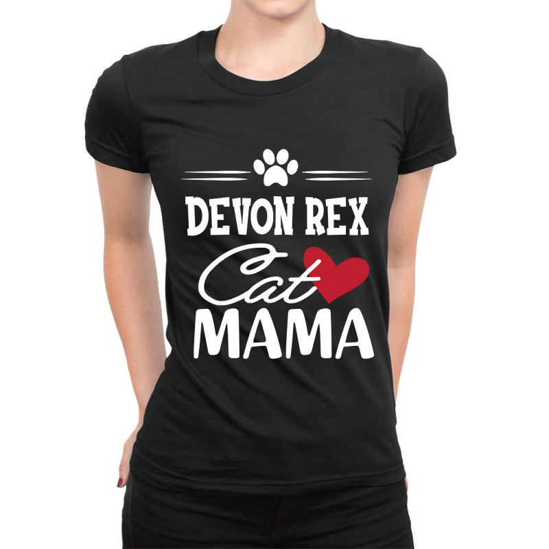 Hot Trend Devon Rex Cat Mama Ladies Fitted T-Shirt by rebeccacameron | Artistshot