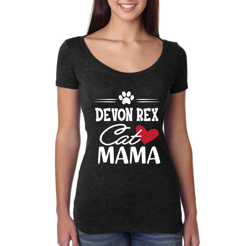 Hot Trend Devon Rex Cat Mama Women's Triblend Scoop T-shirt by rebeccacameron | Artistshot