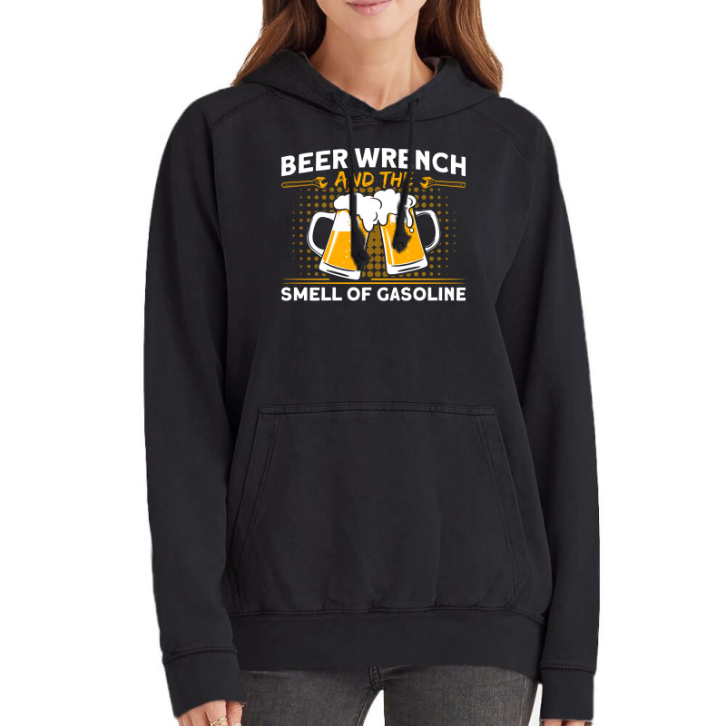 Beer Wrench Smell Of Gasoline Car Mechanic Cute Vintage Hoodie | Artistshot