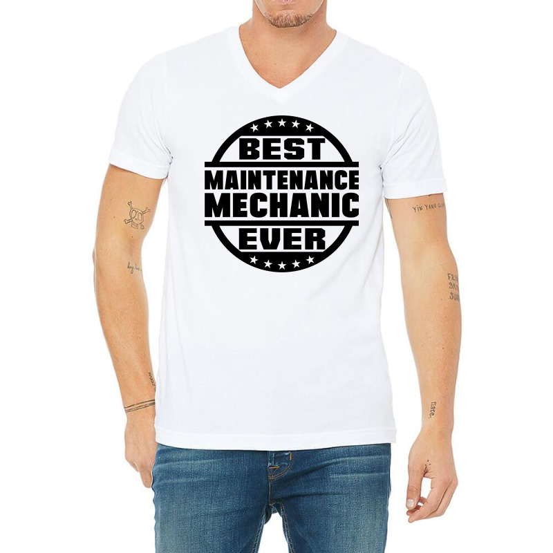 Best Maintenance Mechanic Ever Retro V-Neck Tee by ntallashykidx | Artistshot