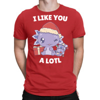 Axolotl I Like You A Lotl Kawaii Christmas Pajama T-shirt | Artistshot