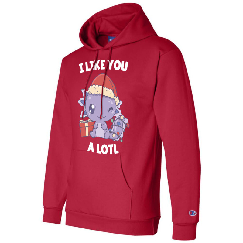 Axolotl I Like You A Lotl Kawaii Christmas Pajama Champion Hoodie by oreilywendyo | Artistshot