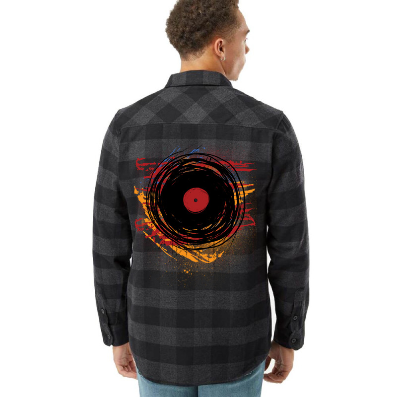 Vinyl Record Retro Grunge With Paint And Scratches Flannel Shirt | Artistshot