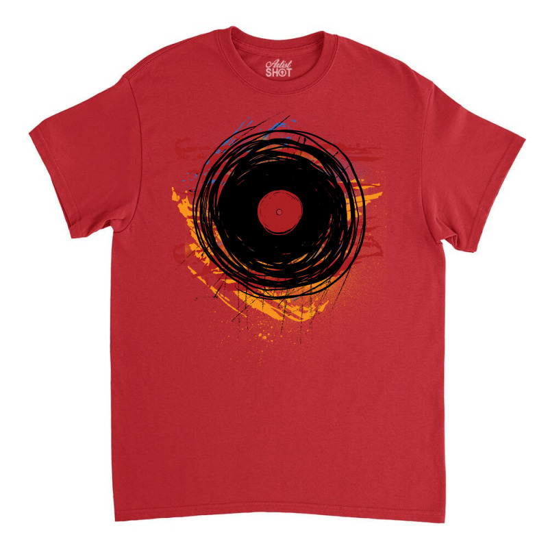 Vinyl Record Retro Grunge With Paint And Scratches Classic T-shirt | Artistshot