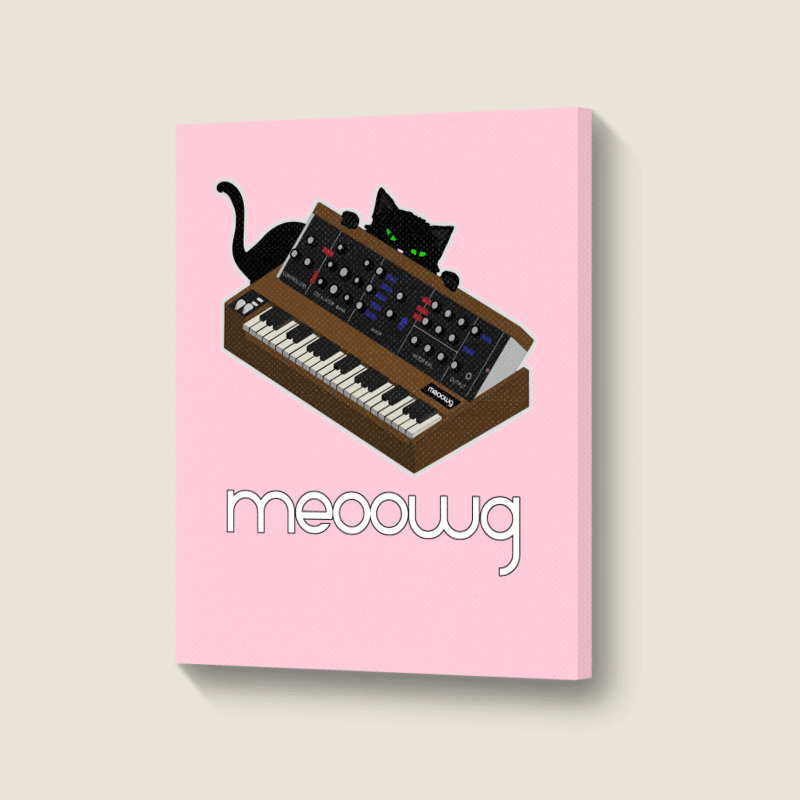 Synthesizer Cat Meow Portrait Canvas Print | Artistshot