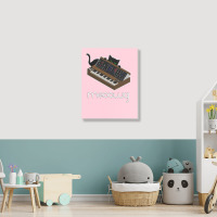 Synthesizer Cat Meow Portrait Canvas Print | Artistshot