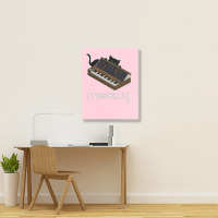 Synthesizer Cat Meow Portrait Canvas Print | Artistshot