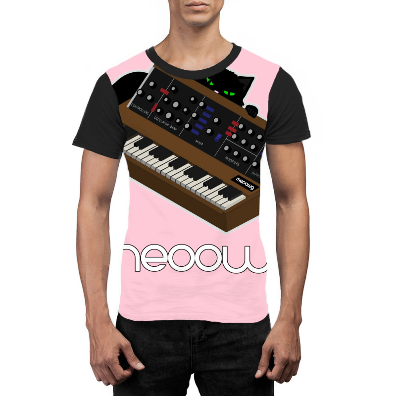 Synthesizer Cat Meow Graphic T-shirt | Artistshot