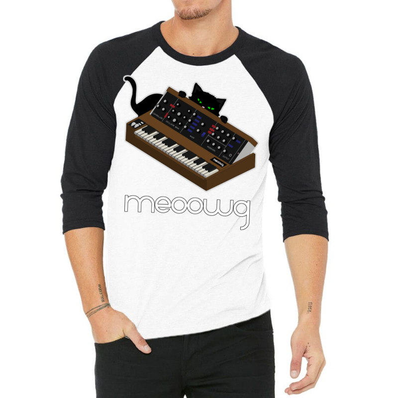 Synthesizer Cat Meow 3/4 Sleeve Shirt | Artistshot