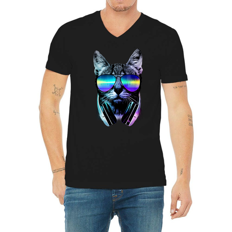 Music Lover Cat V-neck Tee | Artistshot