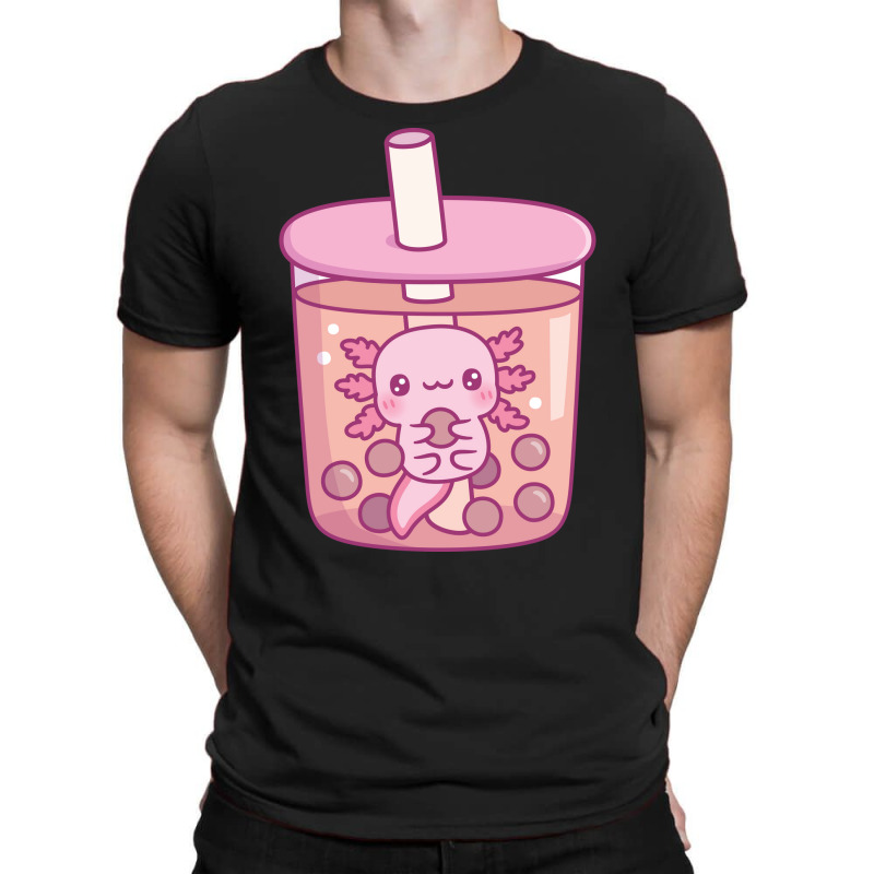 Cute Axolotl In Bubble Tea Funny Tumblr T-Shirt by oreilywendyo | Artistshot