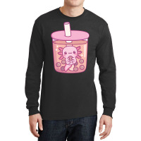 Cute Axolotl In Bubble Tea Funny Tumblr Long Sleeve Shirts | Artistshot