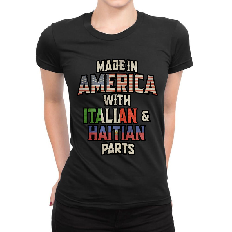 Hot Trend Italian And Haitian Made In America Mix Ladies Fitted T-Shirt by francismichaelj | Artistshot