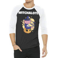 Cute Axolotl Witch With Pumpkin Halloween Music 3/4 Sleeve Shirt | Artistshot