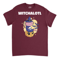 Cute Axolotl Witch With Pumpkin Halloween Music Classic T-shirt | Artistshot