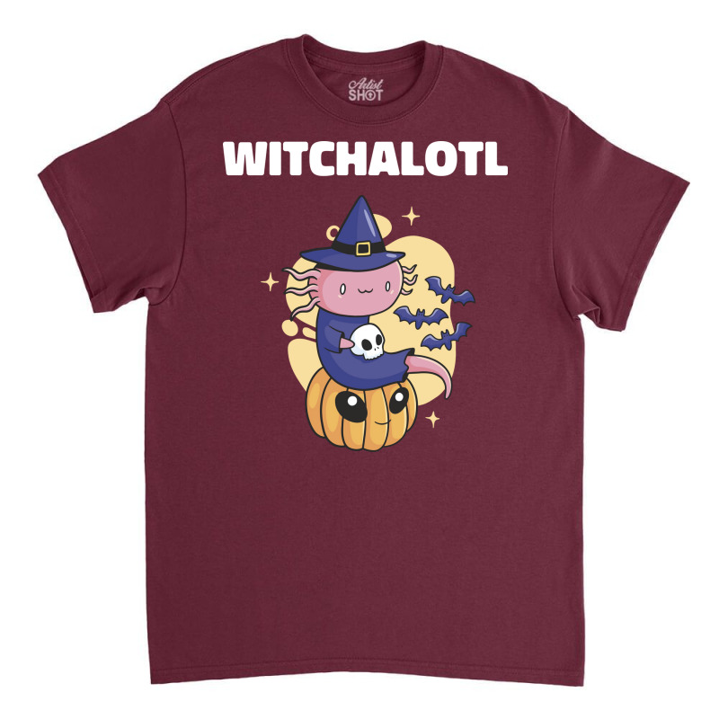 Cute Axolotl Witch With Pumpkin Halloween Music Classic T-shirt by oreilywendyo | Artistshot