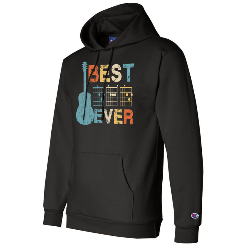 Best Dad Ever Guitar Chords Musician Funny Fathers Champion Hoodie by enzormiersh | Artistshot