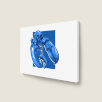 Funny Jumpscare Lobster Meme Blue Crustacean Pullo Landscape Canvas Print | Artistshot