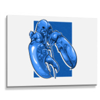 Funny Jumpscare Lobster Meme Blue Crustacean Pullo Metal Print Horizontal | Artistshot