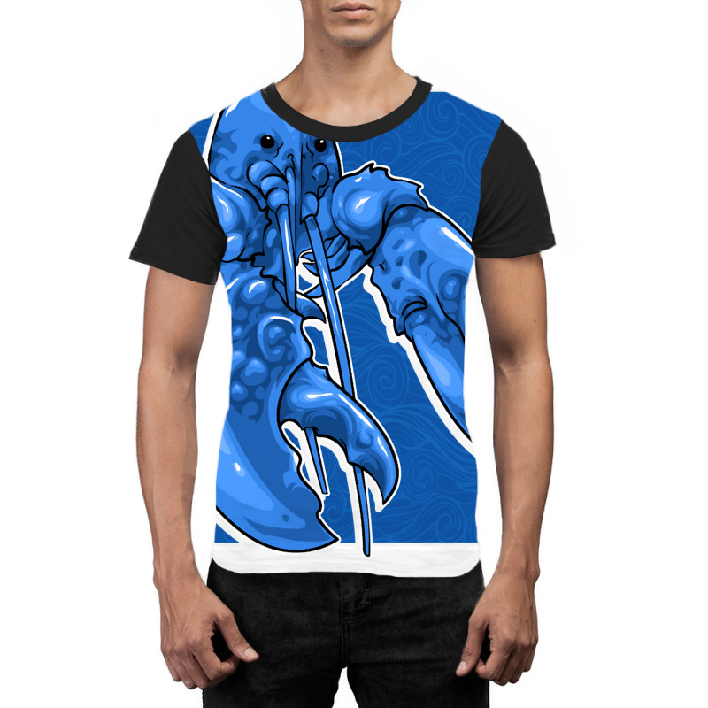 Funny Jumpscare Lobster Meme Blue Crustacean Pullo Graphic T-shirt | Artistshot