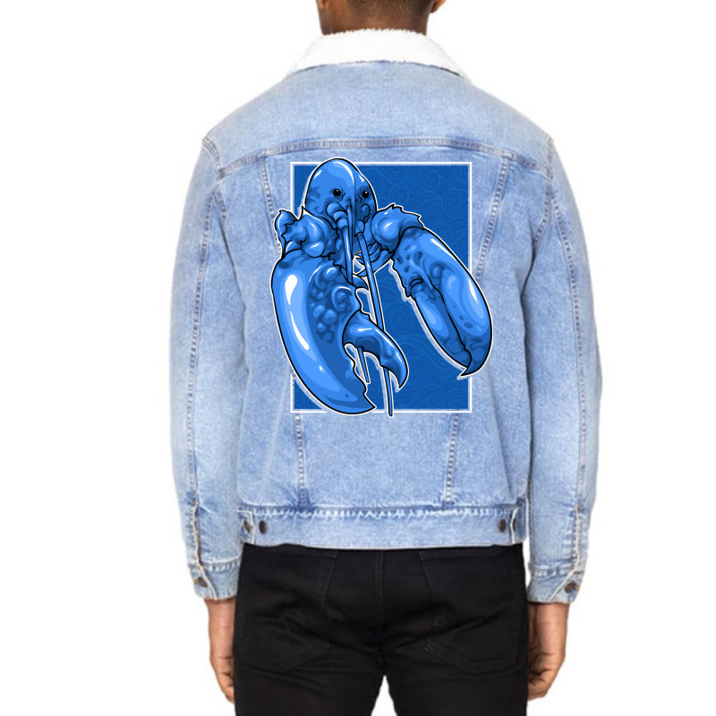 Funny Jumpscare Lobster Meme Blue Crustacean Pullo Unisex Sherpa-lined Denim Jacket | Artistshot