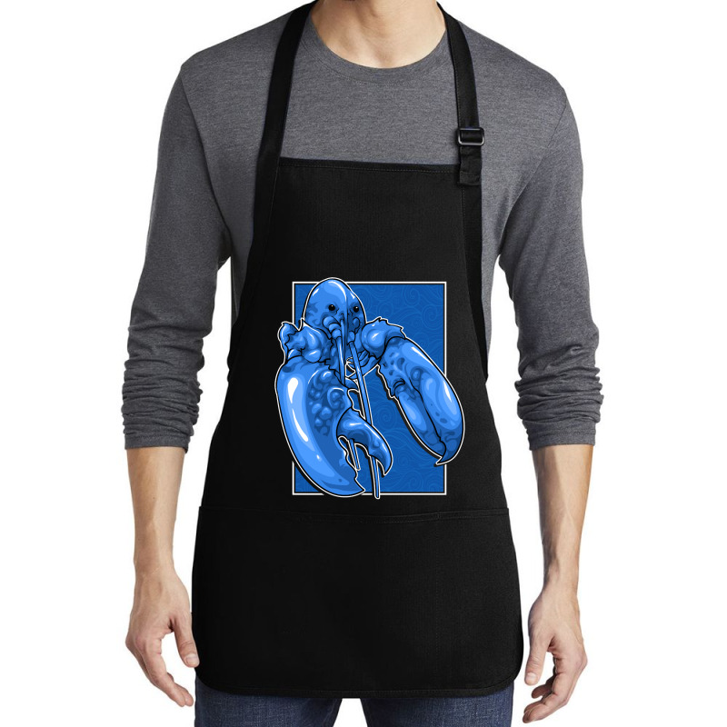 Funny Jumpscare Lobster Meme Blue Crustacean Pullo Medium-length Apron | Artistshot