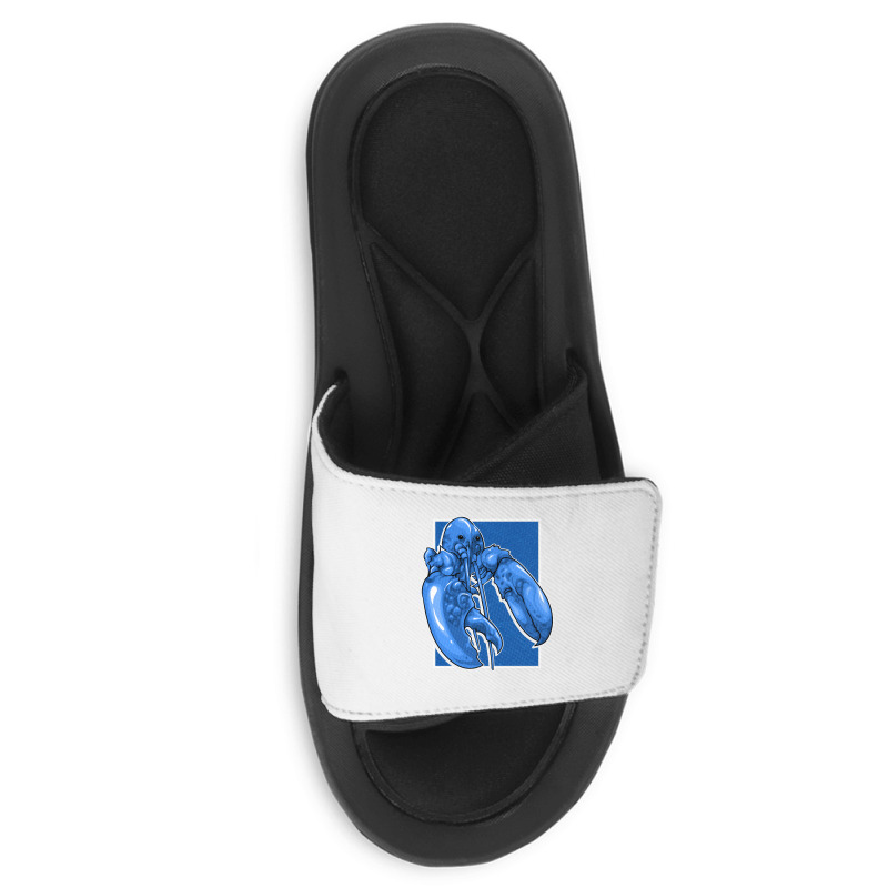 Funny Jumpscare Lobster Meme Blue Crustacean Pullo Slide Sandal | Artistshot