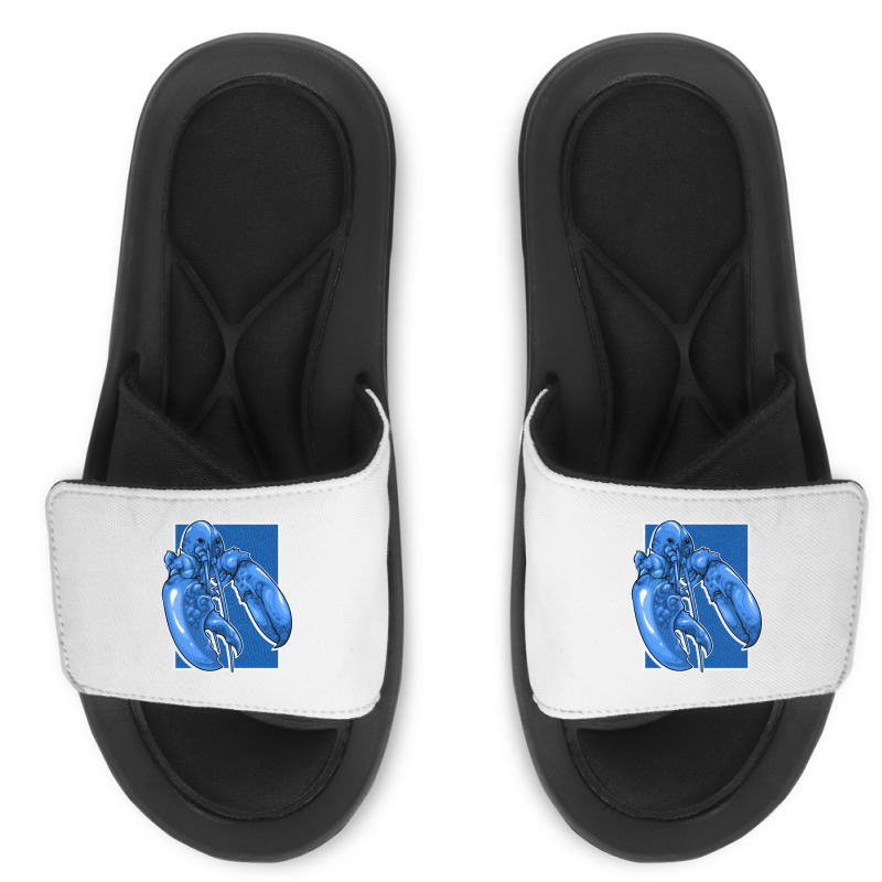 Funny Jumpscare Lobster Meme Blue Crustacean Pullo Slide Sandal | Artistshot