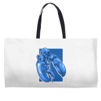 Funny Jumpscare Lobster Meme Blue Crustacean Pullo Weekender Totes | Artistshot