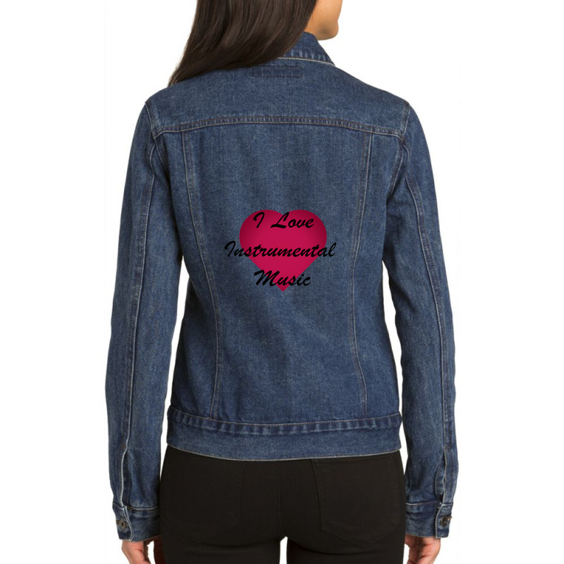 I Love Instrumental Music Stickers Ladies Denim Jacket by TonyBeshears | Artistshot