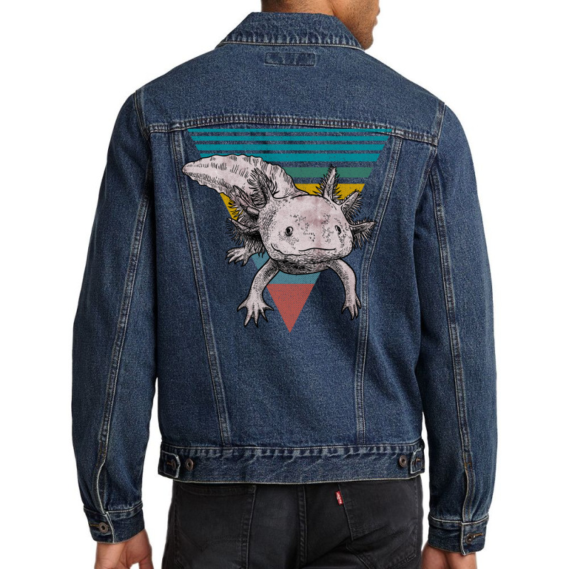 Vintage Axolotl Questions Girl Men Denim Jacket | Artistshot