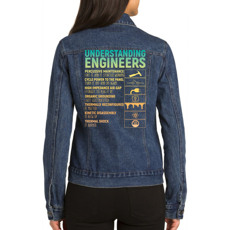 Understanding Engineers Vintage Design Ladies Denim Jacket by ordingwashuk4 | Artistshot