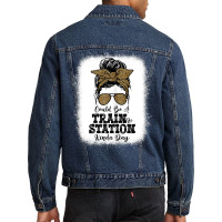 Womens Could Be A Train Station Kinda Day Funny Sa Men Denim Jacket | Artistshot